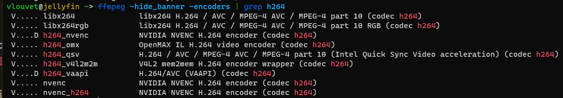 ffmpeg encoders